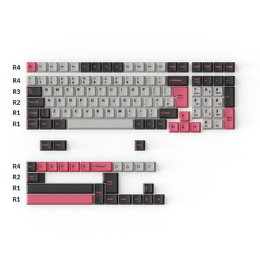 Profilo di ciliegia Double-Shot PBT Tastiere a set completo - Dolch Pink