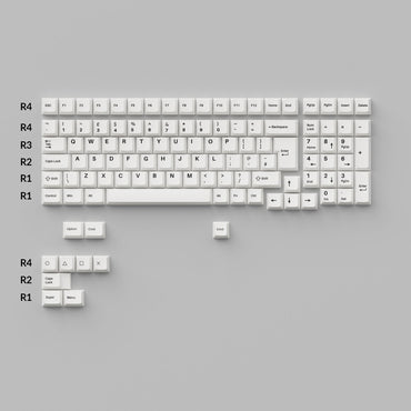 Cherry Profile Double - Shot PBT Set completo Keycaps - Nero su bianco - Fiocco 