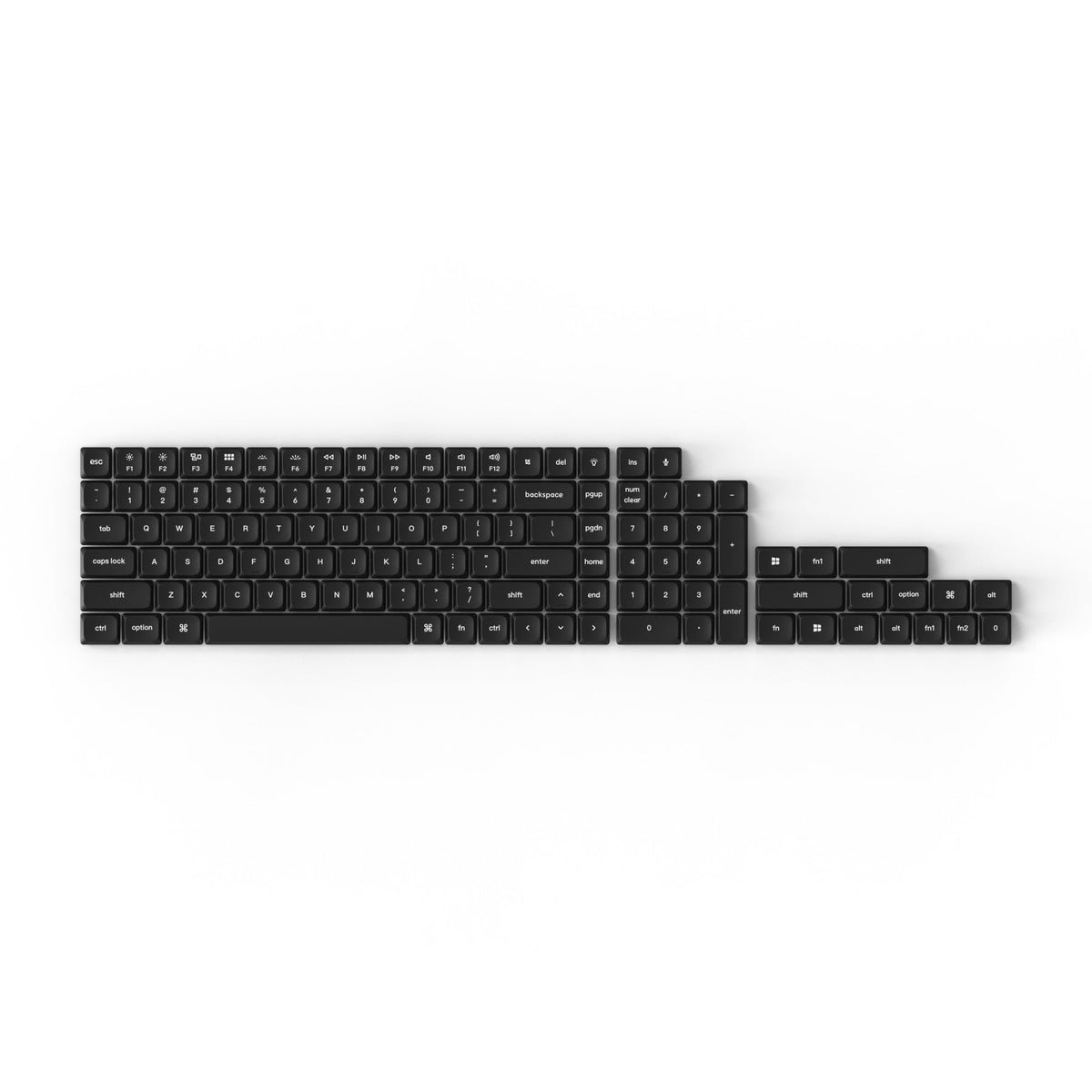 Set Di Keycap In PBT Bianco Trasparente Per Tastiera Meccanica - 113 Tasti, Profilo OEM, Retroilluminazione RGB Laterale, Compatibile Con Switch Cherry MX