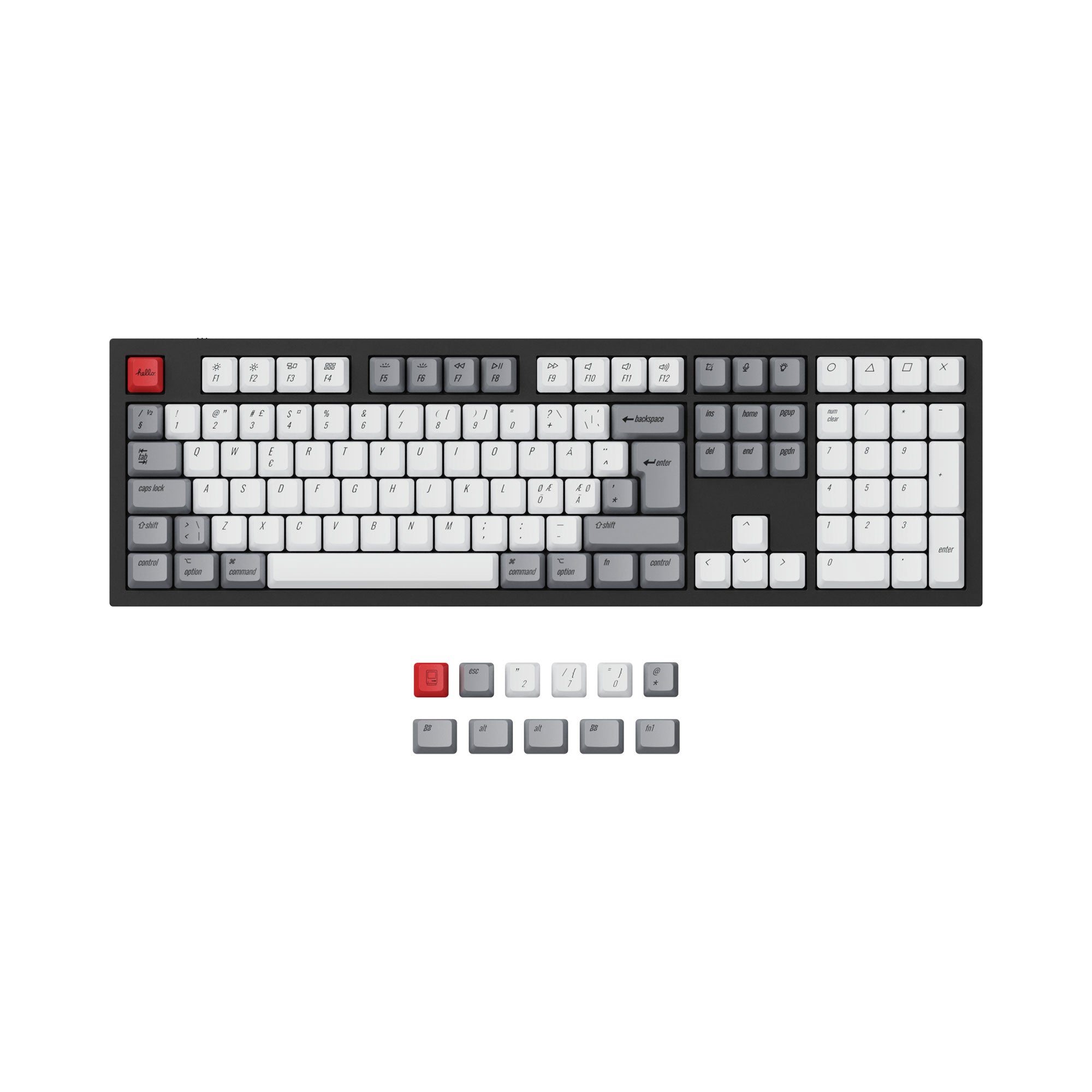 ISO ANSI OEM Dye-Sub PBT Keycap Set Retro Color Nordic Layout For Q3 Q4 Q6 K8 Keyboard