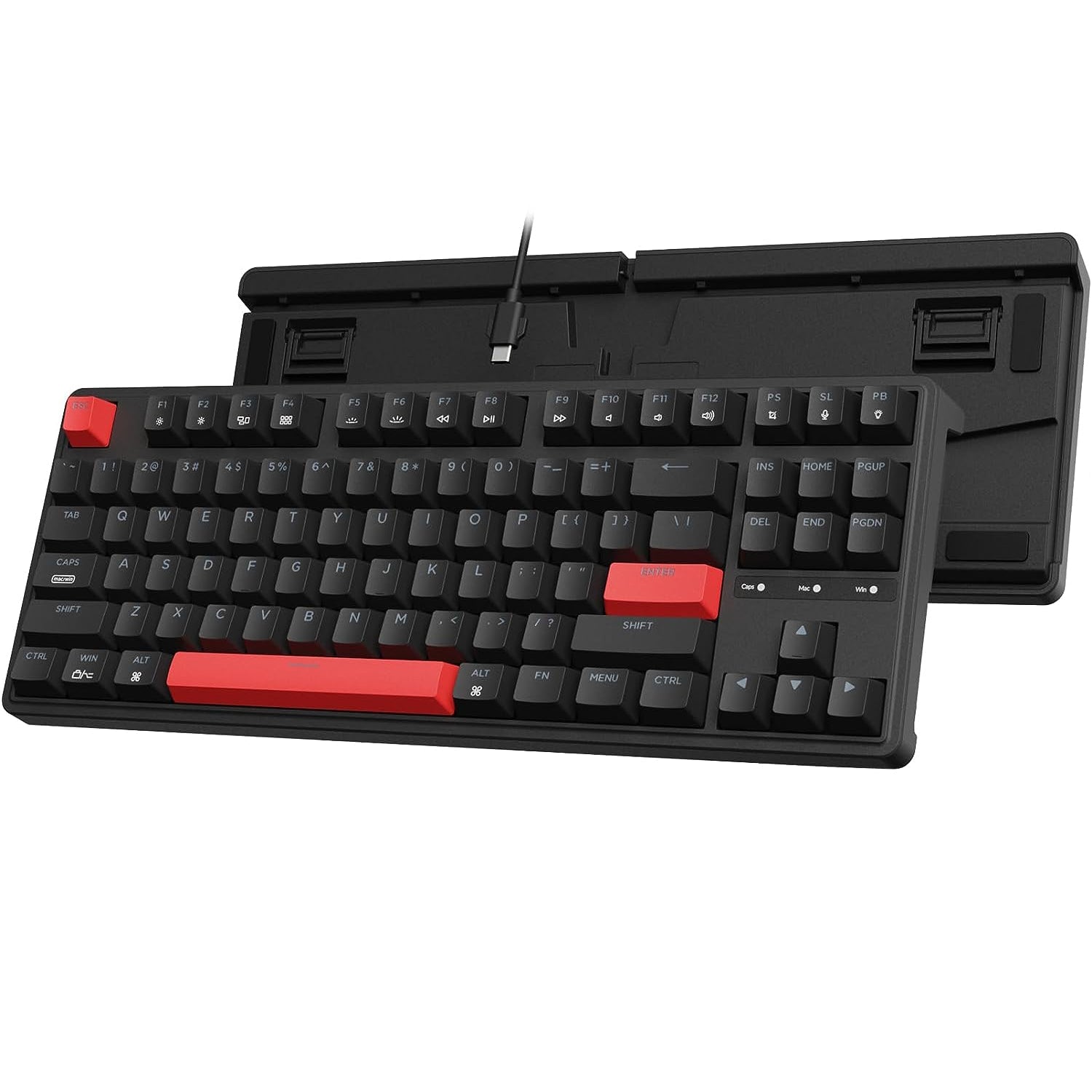 Keychron C3 Pro Tastiera Meccanica Cablata USB-C Con LED Rossi, QMK/VIA, Switch Rossi – Compatibile Mac Windows Linux, Layout TKL 80%