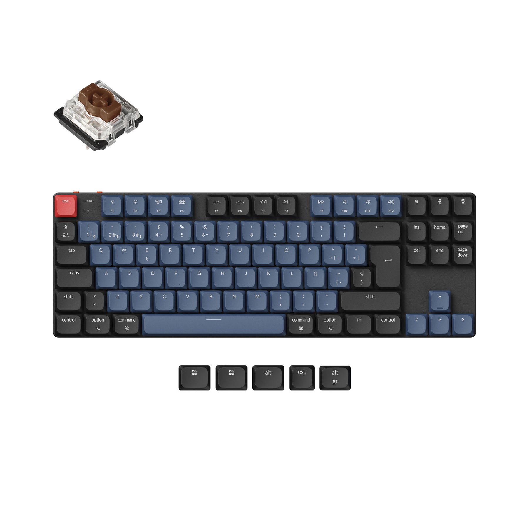 Collezione di layout ISO di tastiere meccaniche personalizzate wireless Keychron K1 Pro QMK/VIA