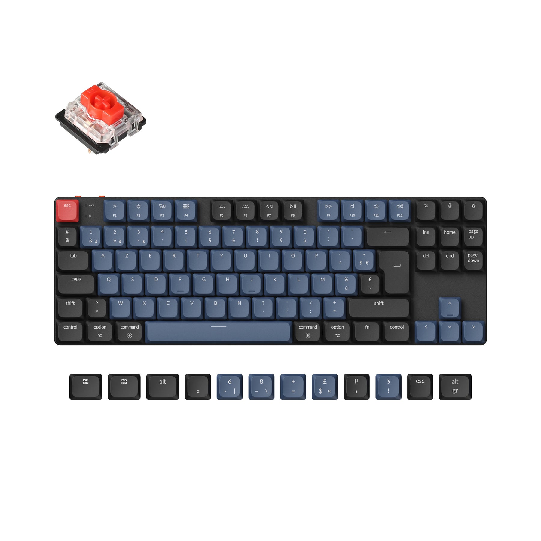 Collezione di layout ISO di tastiere meccaniche personalizzate wireless Keychron K1 Pro QMK/VIA