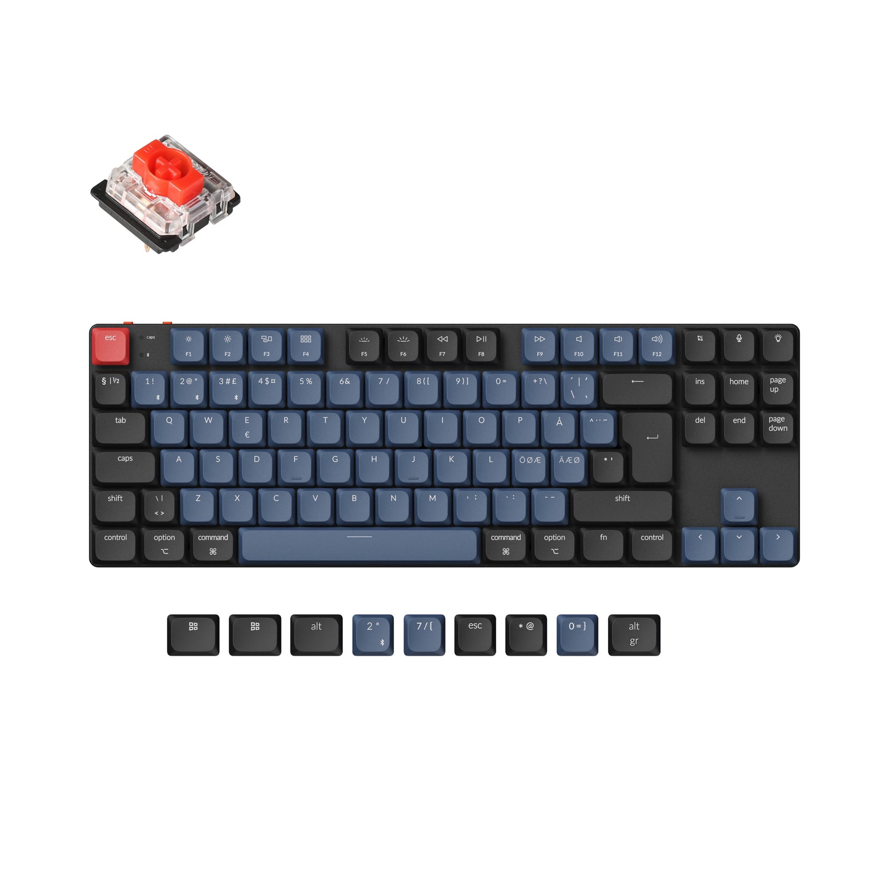 Collezione di layout ISO di tastiere meccaniche personalizzate wireless Keychron K1 Pro QMK/VIA