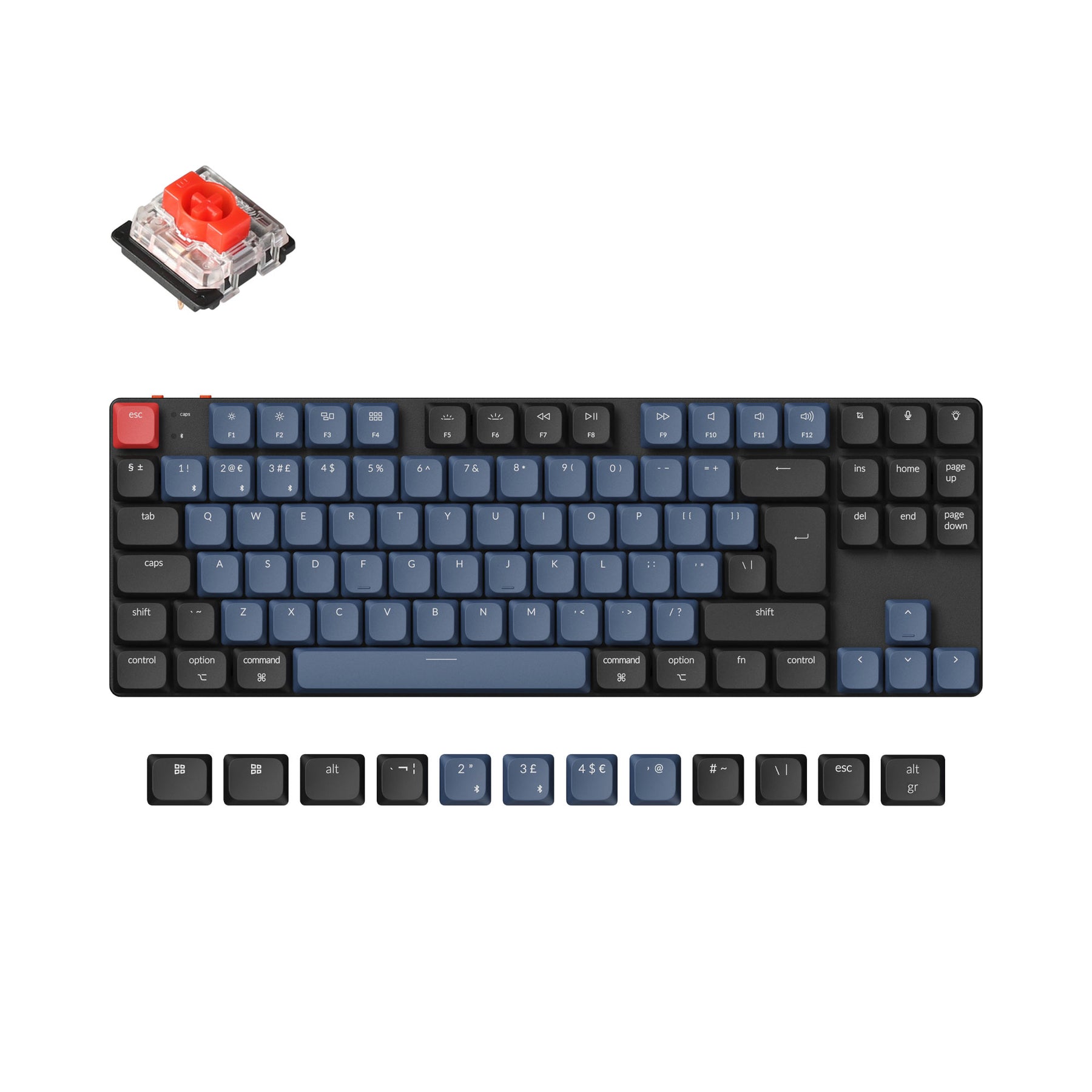 Collezione di layout ISO di tastiere meccaniche personalizzate wireless Keychron K1 Pro QMK/VIA