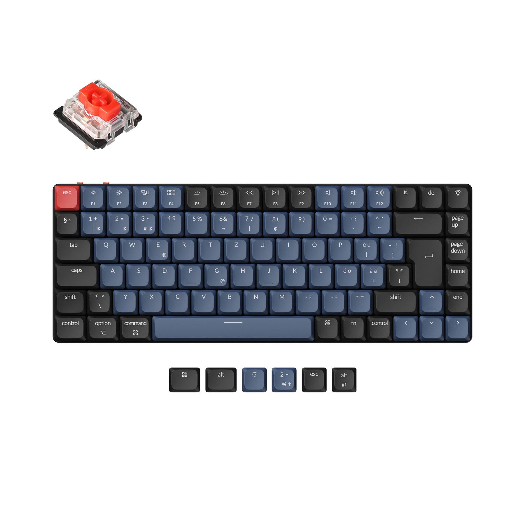 Keychron K2 MAX Tastiera meccanica wireless, 2,4 GHz/Bluetooth/USB-C, RGB, QMK/VIA, Telaio in Alluminio, Macro programmabili, PBT Keycaps, Per Mac Windows, Super Red Switch Keychron K2 MAX Tastiera meccanica wireless, 2,4 GHz/Bluetooth/USB-C, RGB, QMK/VIA, Telaio in Alluminio, Macro programmabili, PBT Keycaps, Per Mac Windows, Super Red Switch