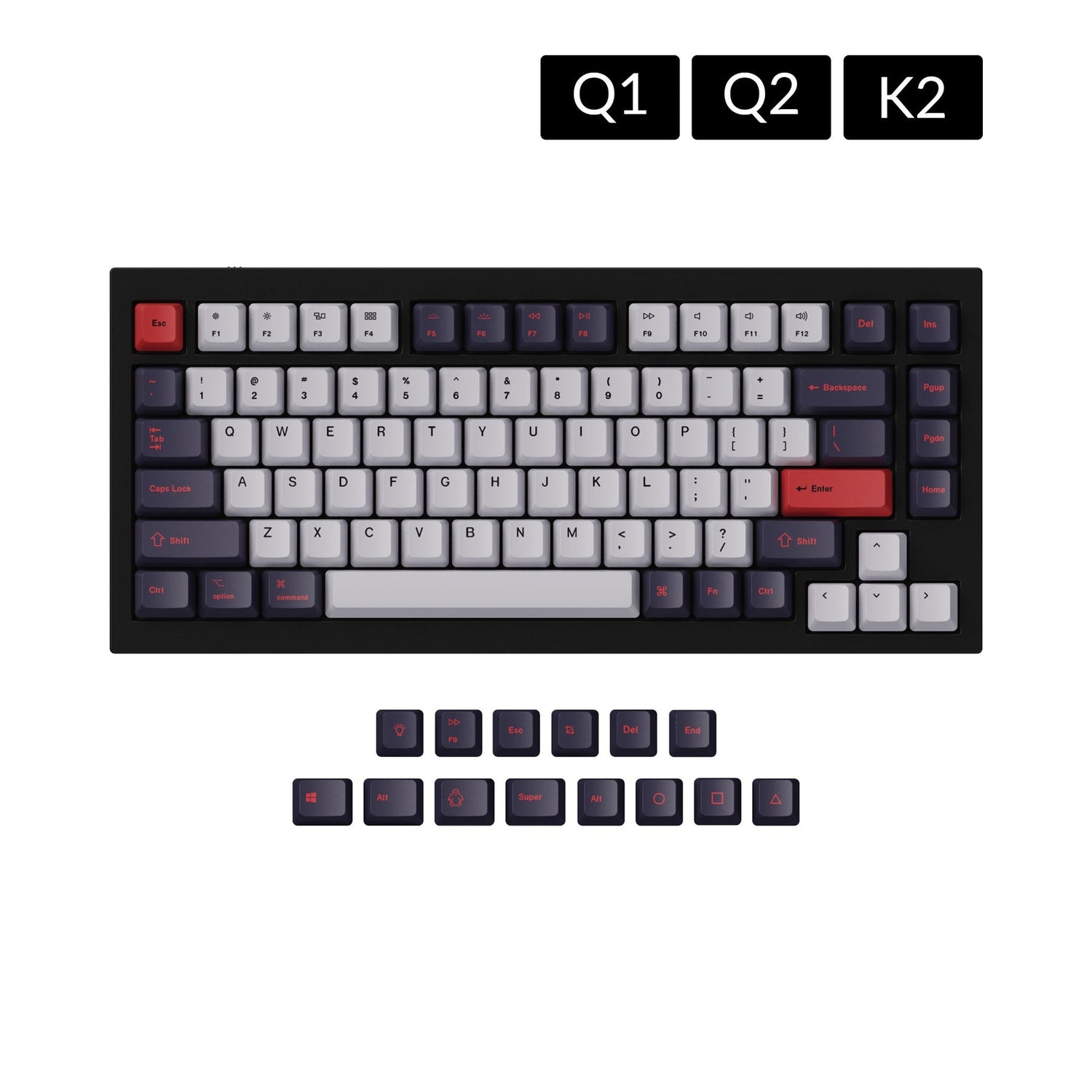 Set copritasti PBT colorante OEM - rubino 