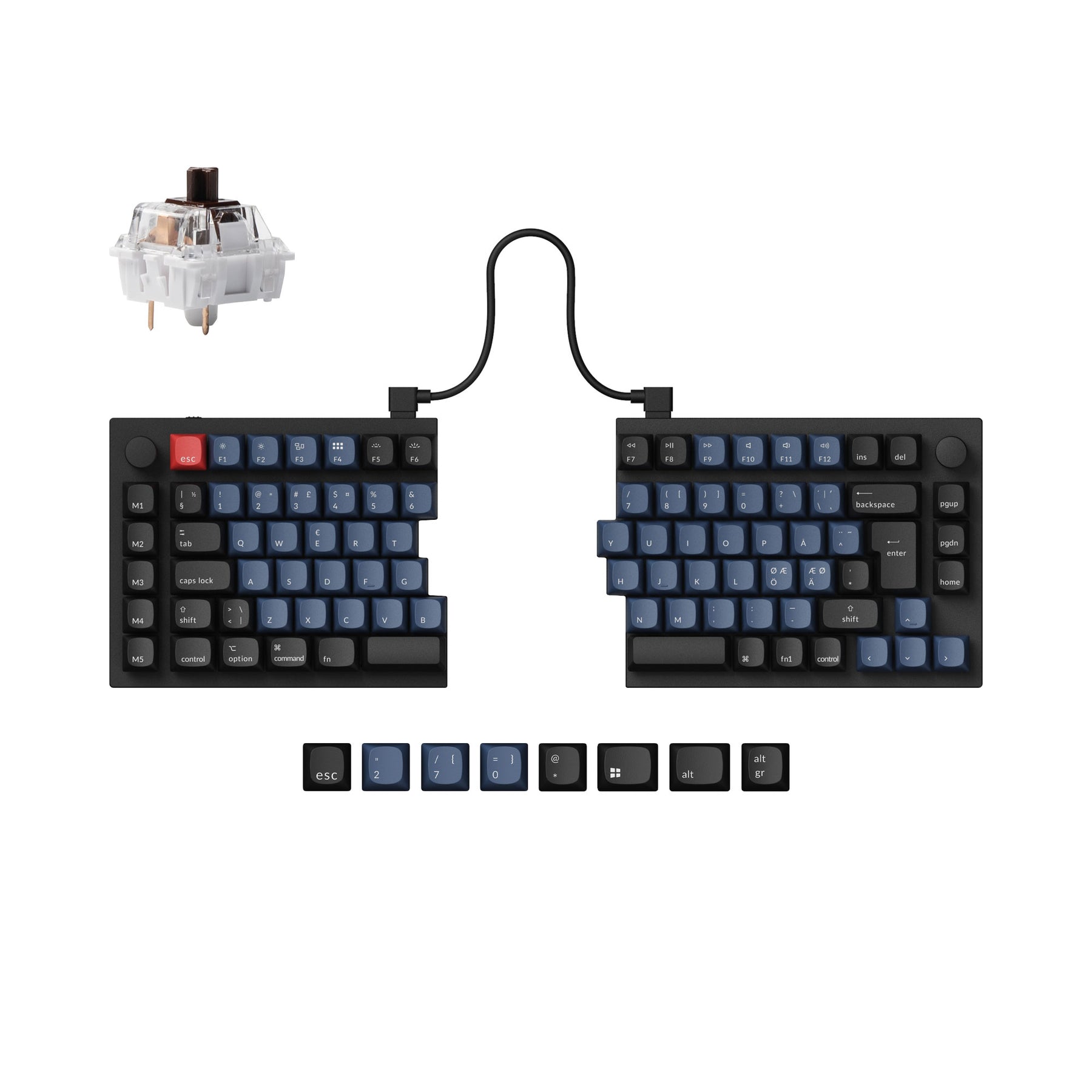 Collezione di layout ISO tastiera meccanica personalizzata Keychron Q11 QMK