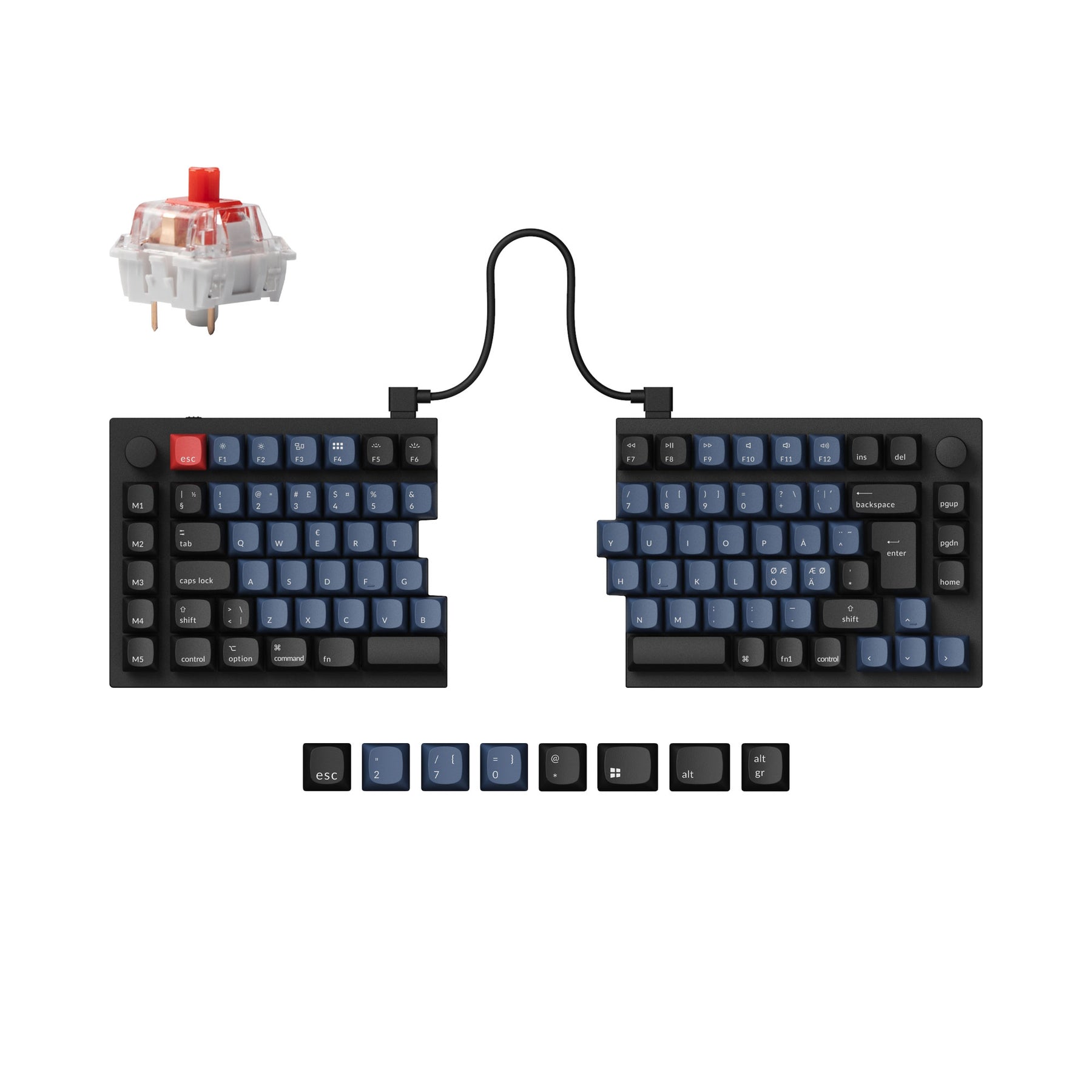 Collezione di layout ISO tastiera meccanica personalizzata Keychron Q11 QMK