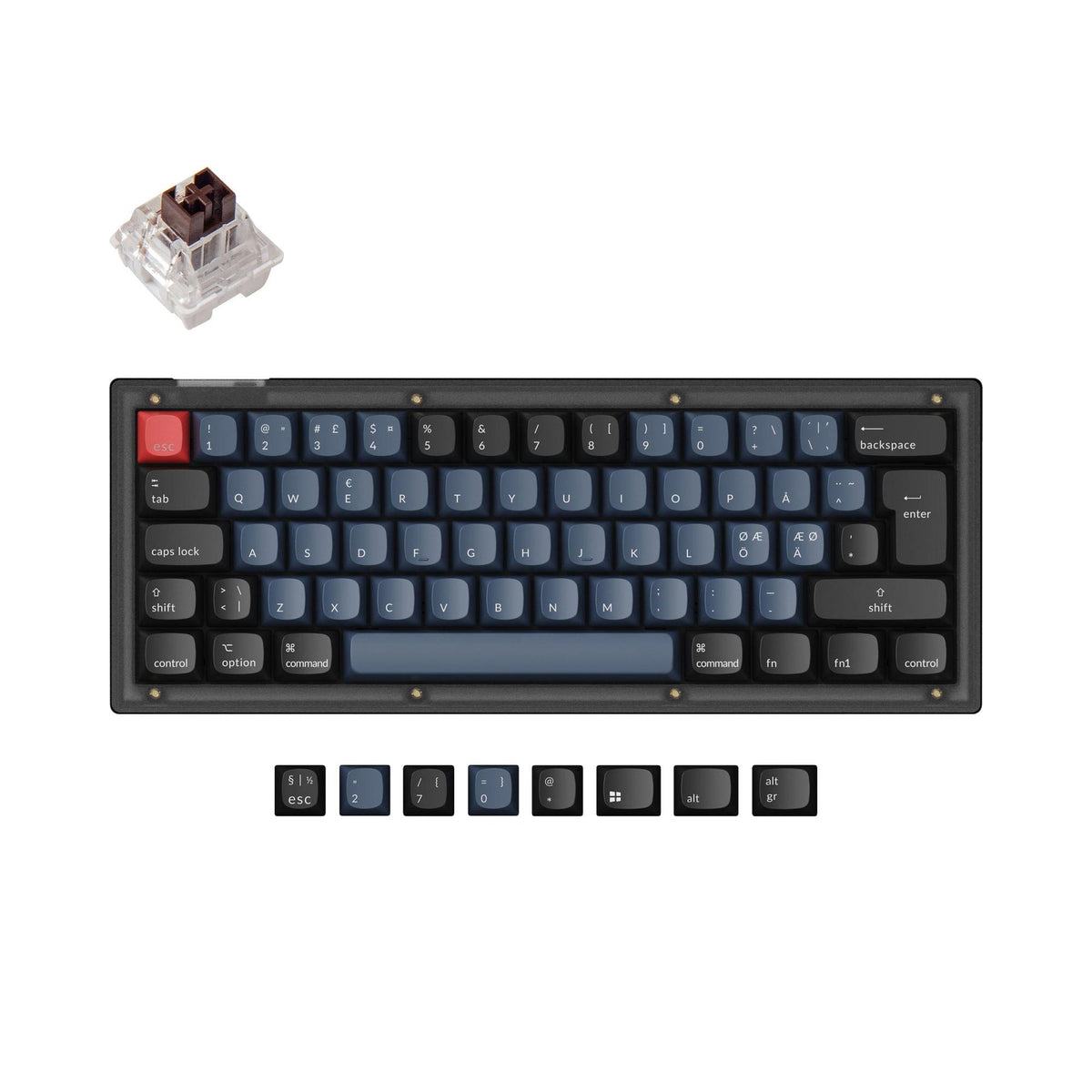 Keychron C3 Pro – Tastiera Meccanica Cablata TKL 87 Tasti, Layout ISO UK, Switch Rossi, Retroilluminazione Rossa, Programmabile Con QMK/VIA, Per Mac E Windows