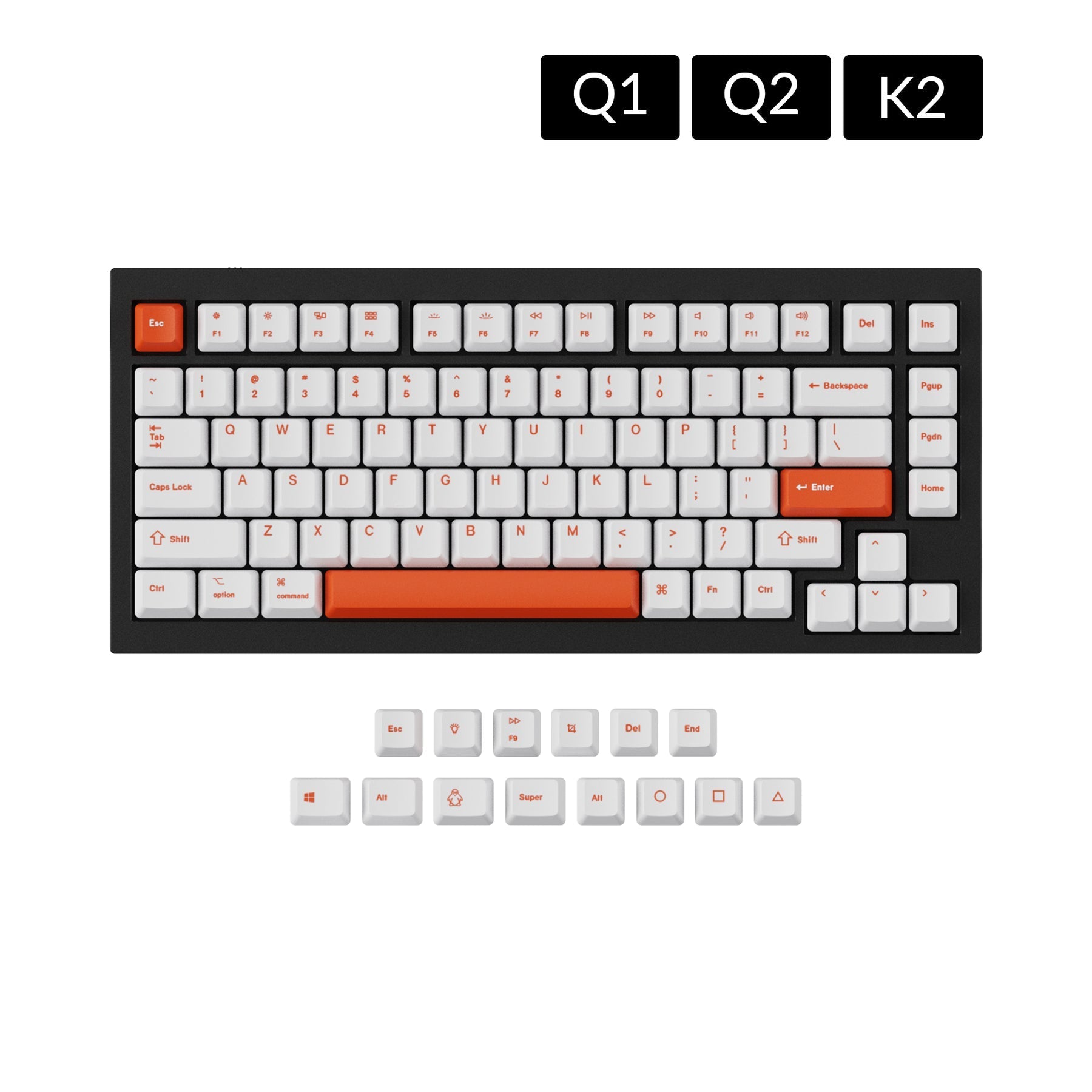 Set copritasti PBT colorante OEM - arancione 