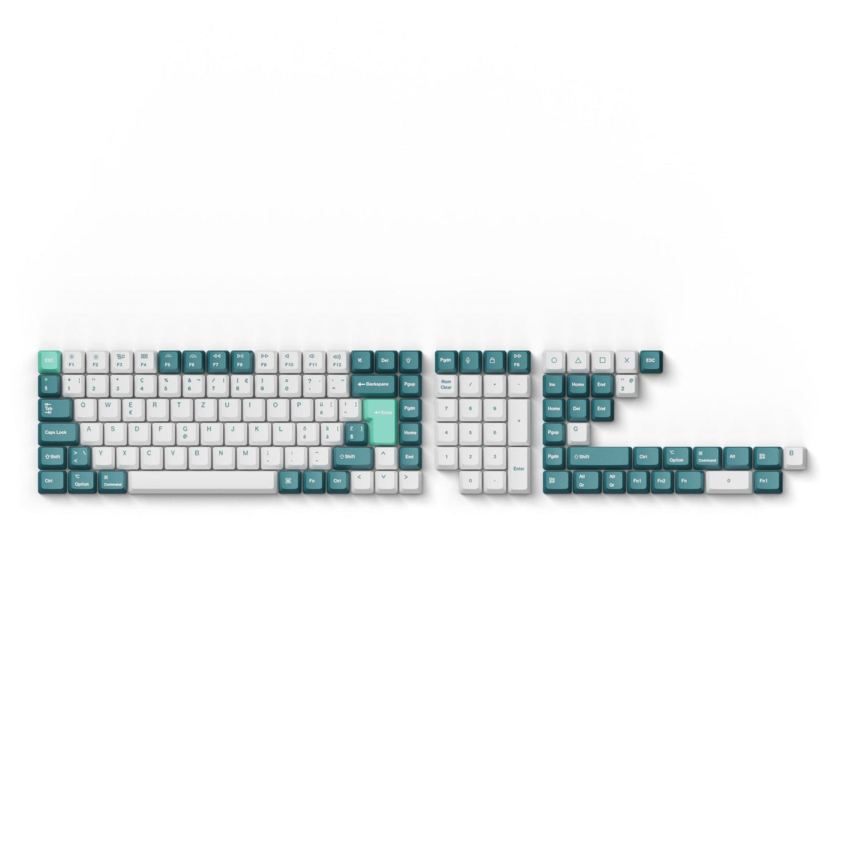 Set completo di copritasti ISO OEM Dye-Sub PBT - Bianco menta