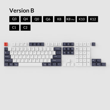 Set copritasti PBT colorante OEM - bianco e nero bluastro 