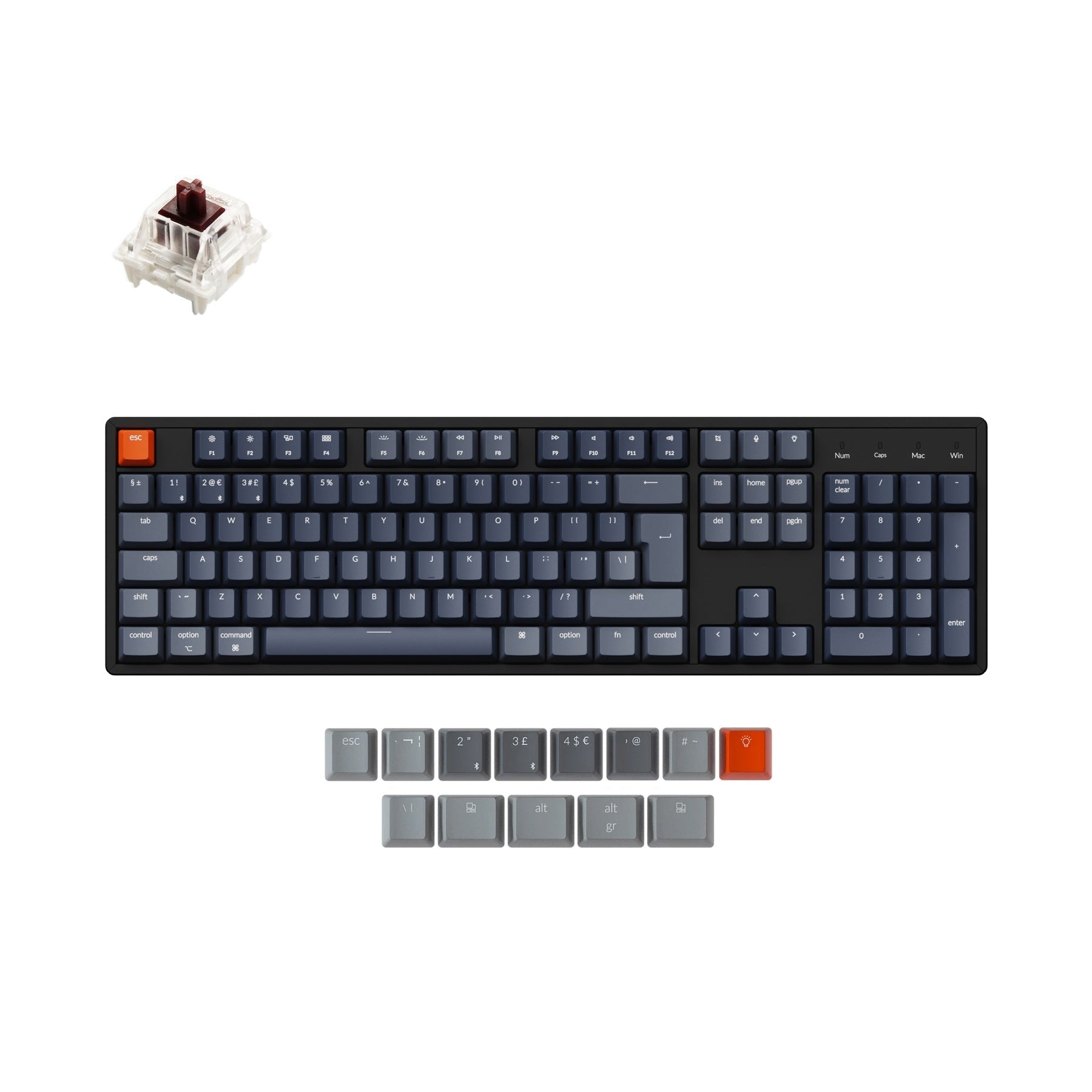 Keychron K15 MAX Tastiera meccanica wireless, 2,4 GHz/Bluetooth/USB-C, RGB, Hot-swap, QMK/VIA, Macro programmabili, PBT Keycaps, Per Mac Windows, Super Red Switch Keychron K15 MAX Tastiera meccanica wireless, 2,4 GHz/Bluetooth/USB-C, RGB, Hot-swap, QMK/VIA, Macro programmabili, PBT Keycaps, Per Mac Windows, Super Red Switch
