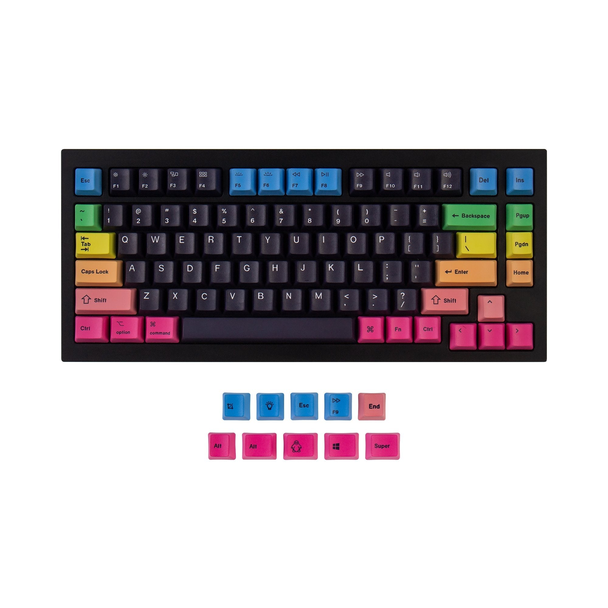 OEM Dye-Sub PBT Keycap Set - Rainbow