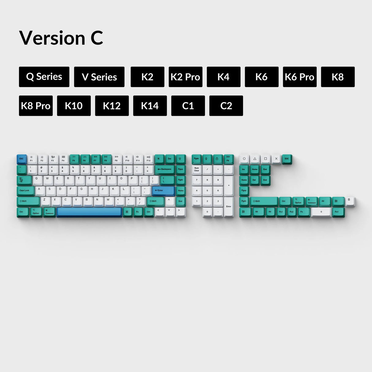 Set copritasti OEM Dye-Sub PBT - Iceberg 